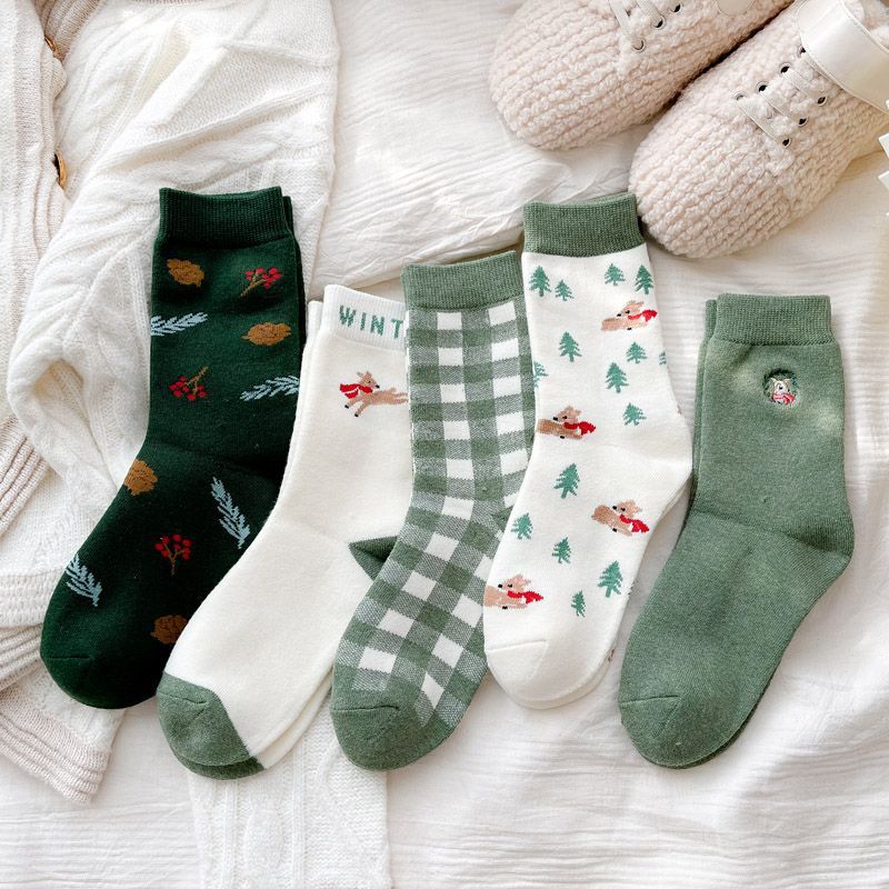 Cold Proof Socks for Women Mid Calf Socks Autumn and Winter Thickened Fleece Lined Warm Long Calf Terry Cloth Socks Long Calf Winter Looped Socks