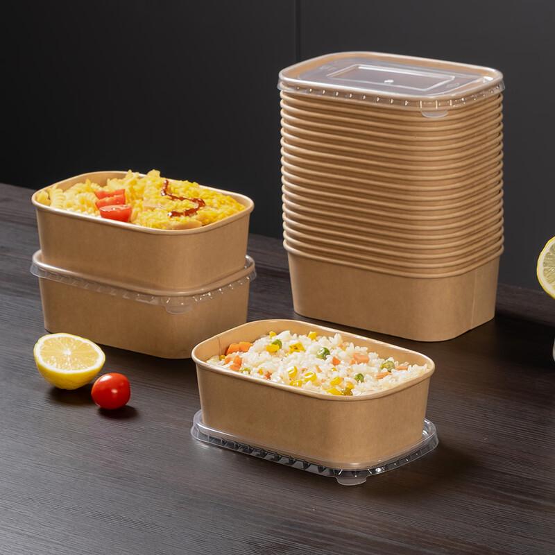 Disposable Kraft Paper Food Container with Lid