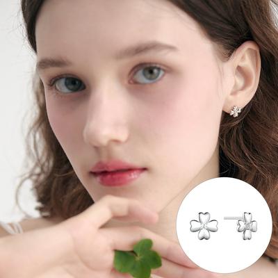 [Rosemont] Silver Clover Earrings Ra24B23J