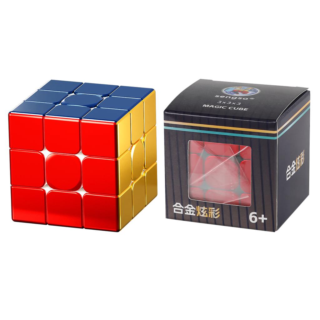 Sengso Metal Speed Cube 3X3X3 Alloy Phantom Colour Stickerless Magnetic Magic Cube Professional Competition Kid Educational Toys