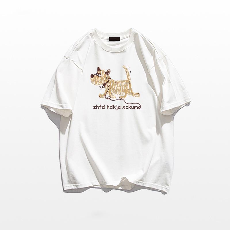 Plus Size Women's Retro Cotton Short Sleeve T-Shirt - 2025 Summer Loose Fit