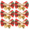 6Pcs Christmas Bell Mini Bowknot Decoration Creative DIY Material for Tree Hat Party Home Adornments Bow-Knot Decor