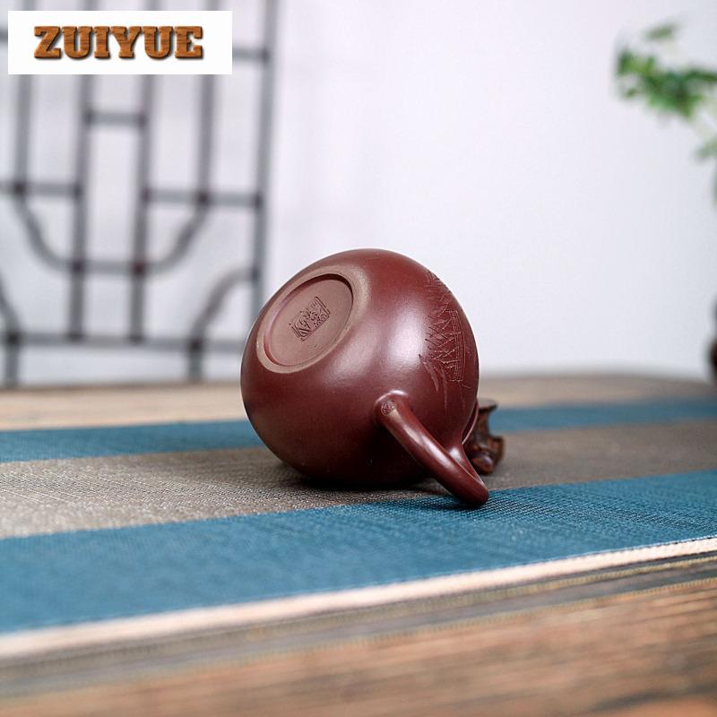 200ml Yixing Purple Clay Teapots Handmade Dragon Egg Pot Raw Ore Purple Zhu Mud Tea Brewing Kettle With Strainer Zisha Tea Set
