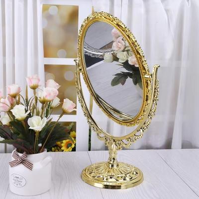 With Frame Desktop Makeup Mirror Double-sided Vintage Cosmetic Mirror  Bathroom