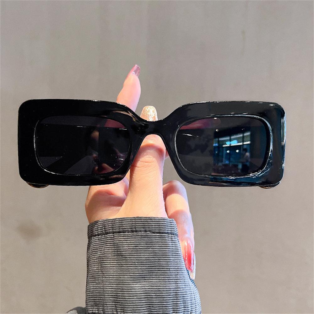 Jelly Color Sunglasses Trendy  Retro Sunglasses Rectangle Eyewear Modern Design UV400 Shades For Summer Fashion Outdoor