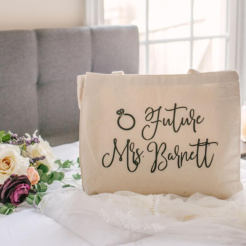 Personalized Future Mrs Tote Bags Wedding Engagement Bridal Shower Decorate Bachelorette Party Totes Bridesmaid Bride To Be Gift
