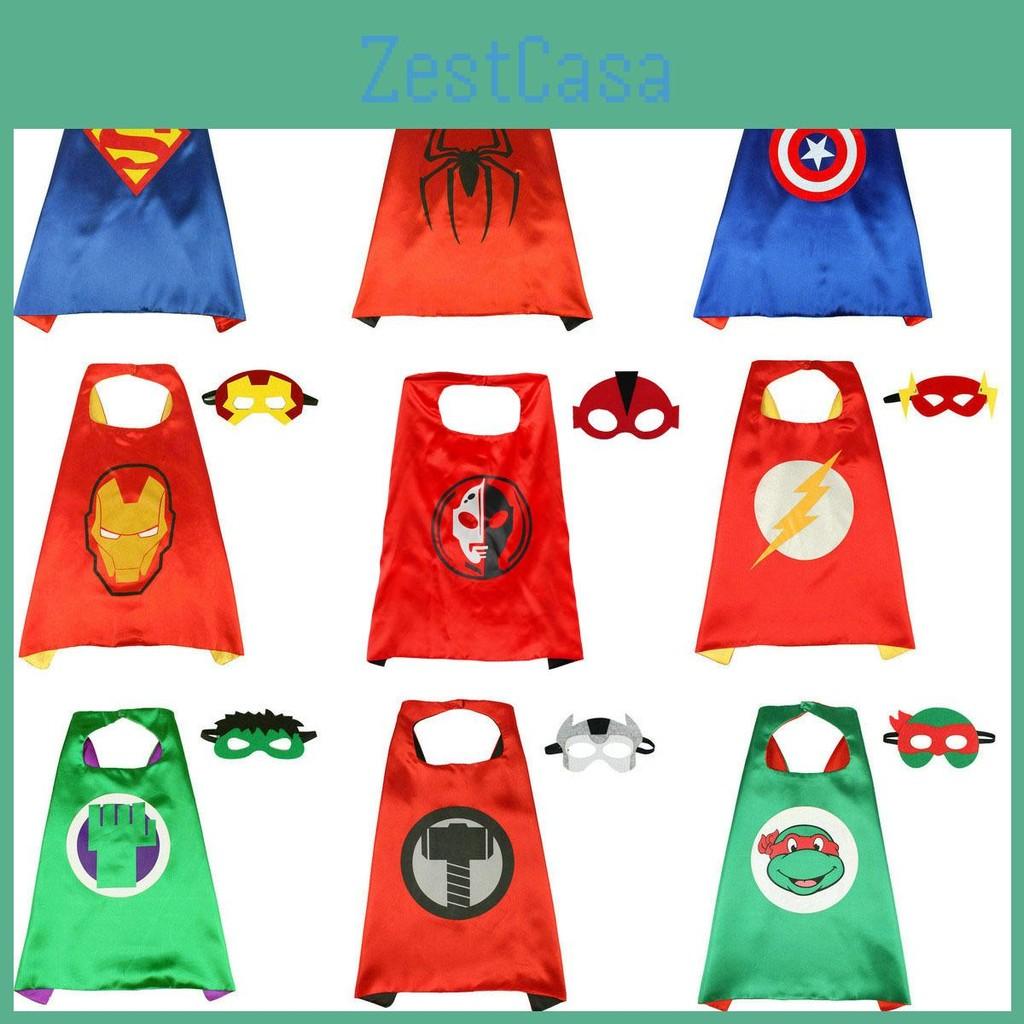 Ninja Turtle Superhero Cape Cloak Eye Mask Kid Halloween Cosplay Party Costume