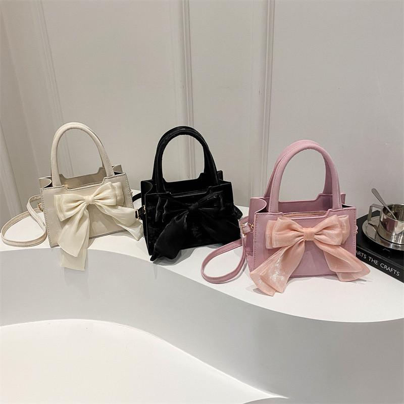 Chic Korean Style Large Capacity Bowknot Bag For Women Spring 2024 Shoulder Crossbody