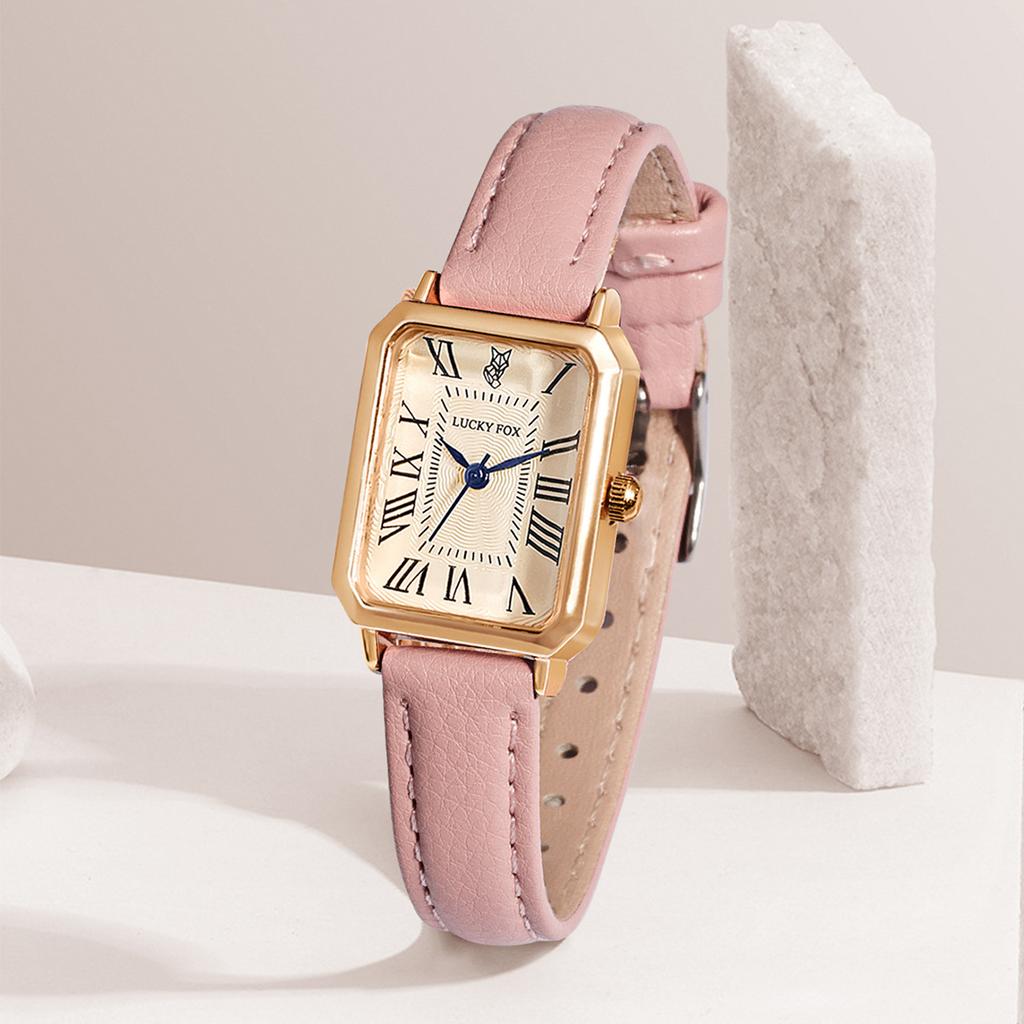 Modische Retro-Digital-Zifferblatt-Freizeituhren, quadratisches Lederband, modische Uhr, Quarz-Armbanduhr für Frauen, Geschenk