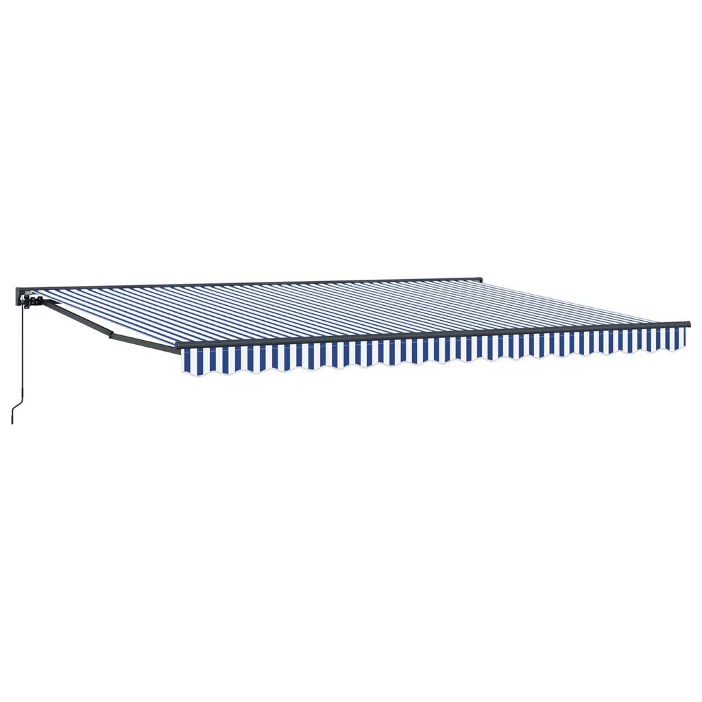 Retractable Awning Frame Blue and White 450 X 300 Cm