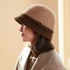 In The Elderly Bow Bucket Hat Women's Autumn and Winter Hat New Thermal Basin Hat