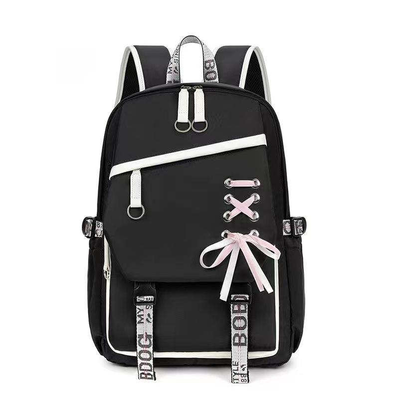 Teenagers Cute Schoolbag Shoulder Backpack Nylon Fabric Girls Large Capacity Splash-Proof