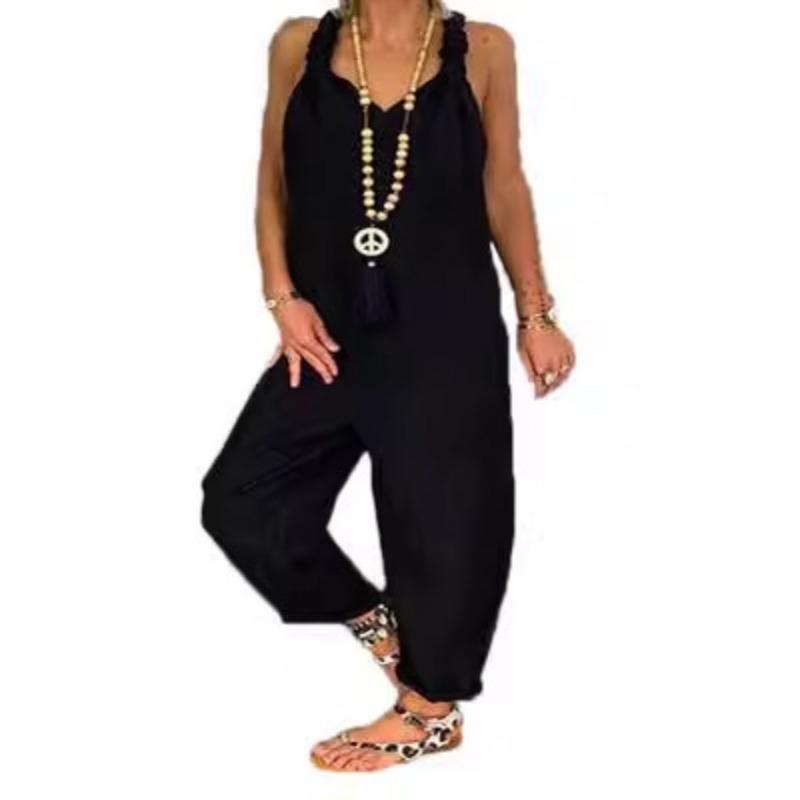 Women's Loose Casual Strappy Jumpsuit