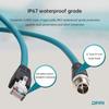 DRRI M12 To RJ45 Gigabit Ethernet Interface Cat 7e Shielded Cable for Cognex 262 Camera Barcode Scanner X-Coded 8-Pole