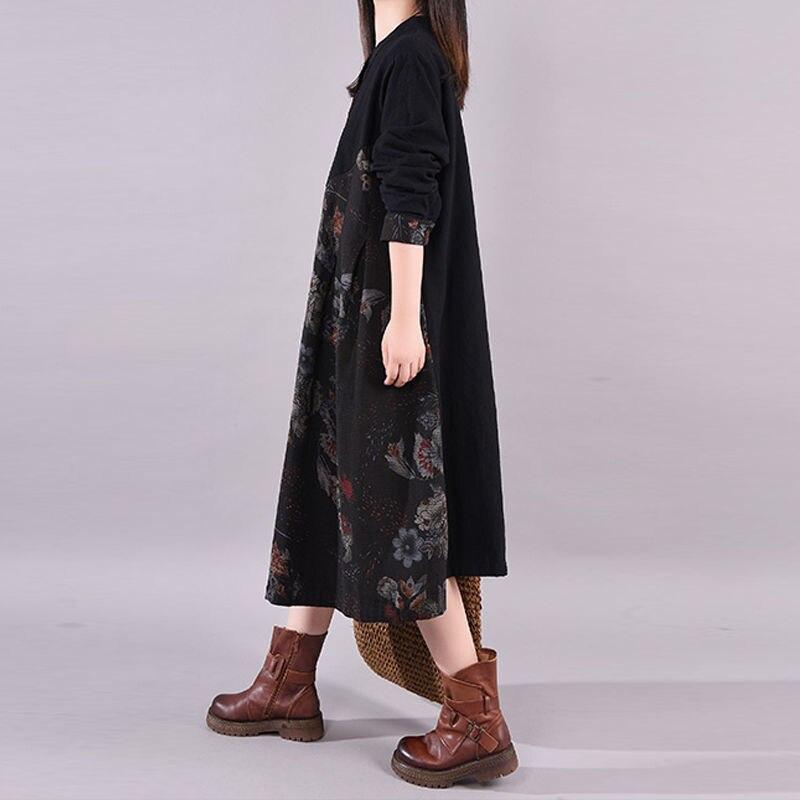 Women Sleeve Autumn Dress Long New Thick Loose