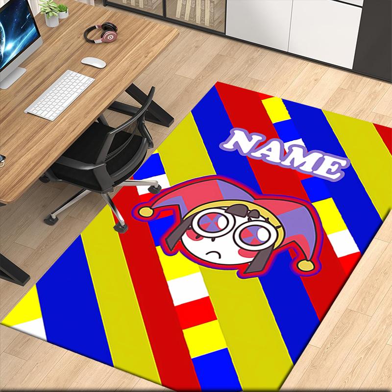 Custom Name The Amazing Digital Circus Printed Carpet, for Office Chair Living Room Bedroom Kitchen Room Decor Gifts.