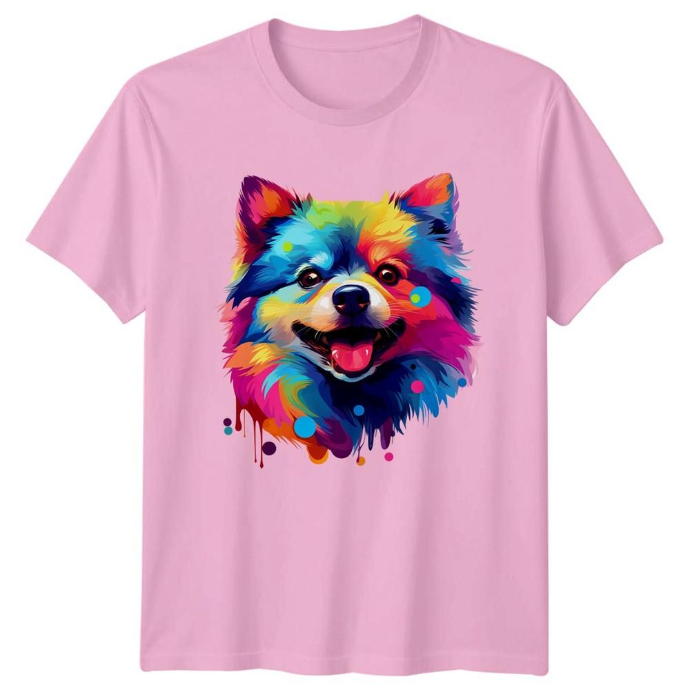 Colorful Pomeranian Face TShirt Dog Lover Pet Owner