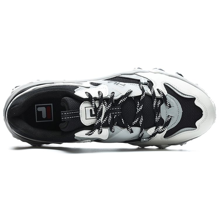 FILA Oakmont 2 Fabric Synthetic Leather TPU Retro Shock Absorbing Durable Low Top Lifestyle Shoes Men sneakers Black Gray F12M312109FBA
