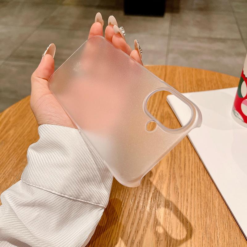 PC Half Pack Case For iPhone 16 15 14 13 Pro Max Plus Mini Half-Wrapped Matte Clear Back Cover Shockproof Frosted Colorful Shell