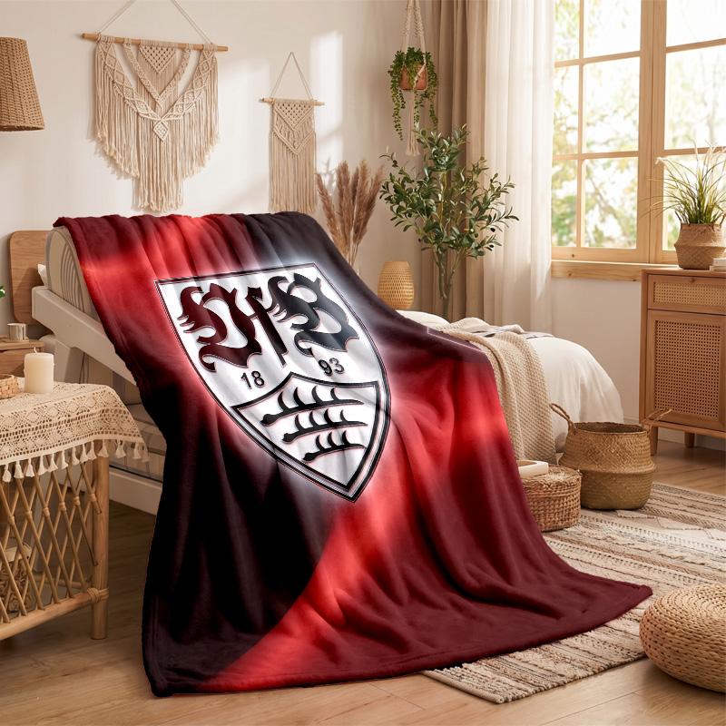 Coperta in Flanella con Stampa Calcio VfB Stuttgart Morbida Calda Coperta da Divano/Letto per Casa Ufficio Camera da Letto
