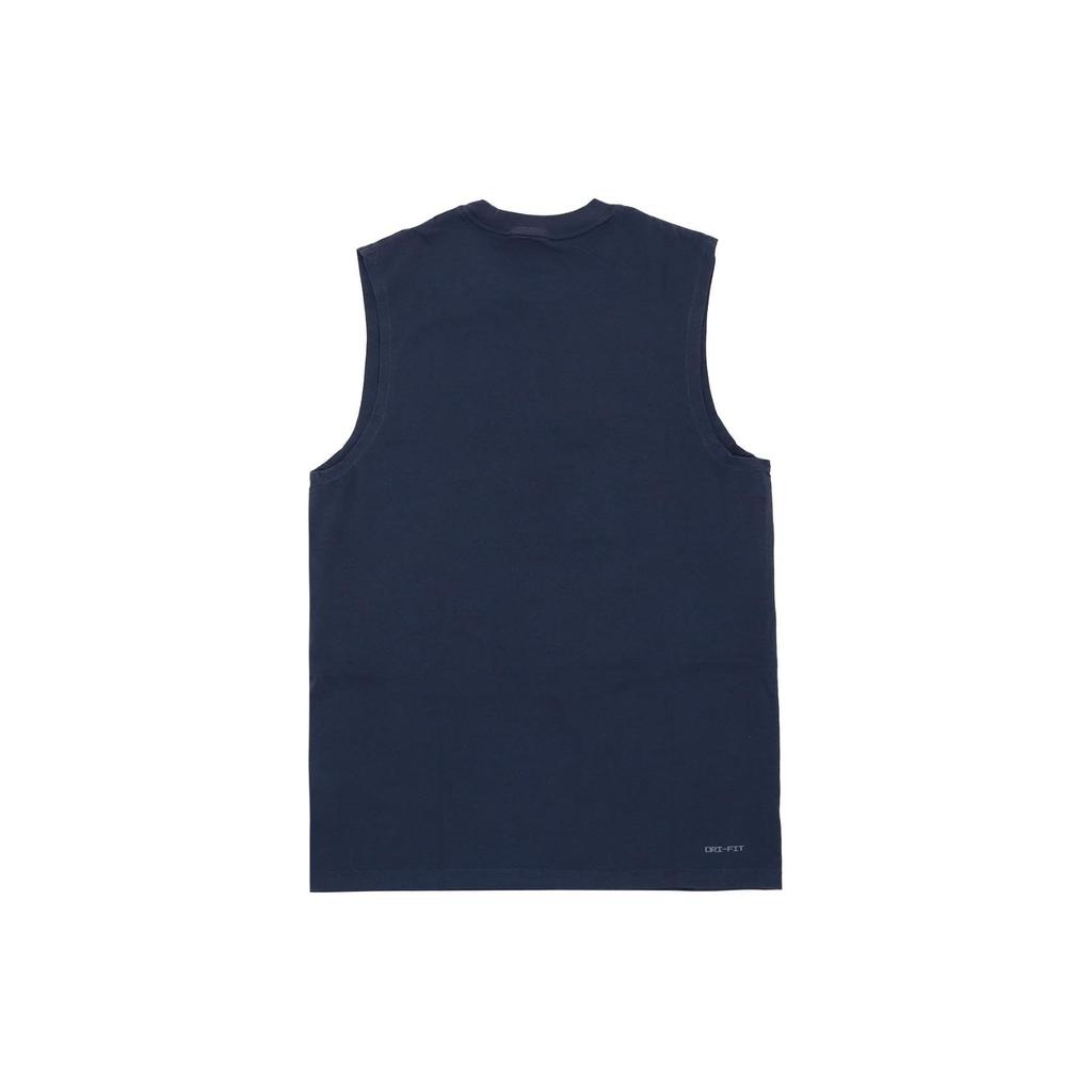 Jordan Round-Neck Logo Solid Loose Sleeveless Basketball Vest Men Tops Navy-Blue DM1828-410