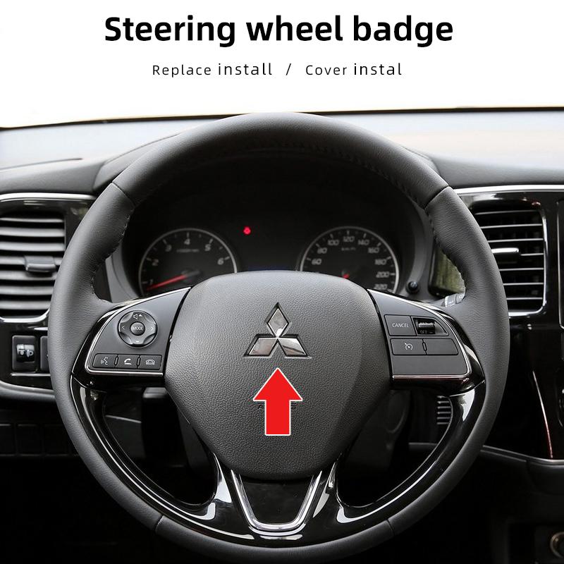 ABS Car Inner Steering Wheel Center Sticker Badge For Mitsubishi Asx Outlander Xl 3 Lancer Pajero 4 L200 Galant Lancer 10 9 X EX