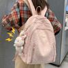 Students Backpack Large Capacity Waterproof Fashion Letter Solid Color Girls Teenage Casual Schoolbag Bookbag School Supplies