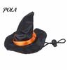 1 Set Pet Halloween Costume, Cat Wizard Hat And Cape, Cute Pumpkin Print Pet Apparel for Small Dogs Cats Festive Party Wear