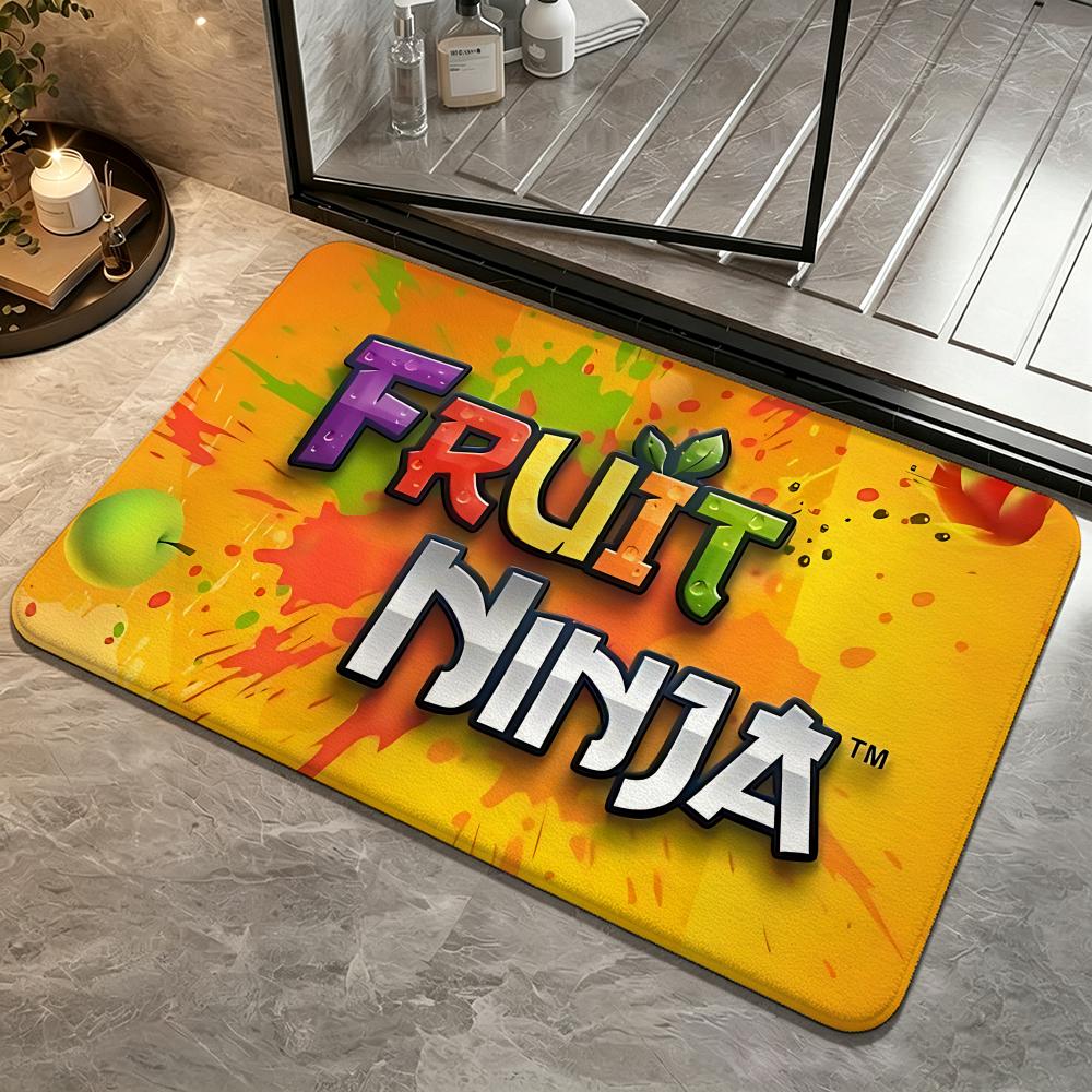 Game-Fruit NinjaS Floor Mat Soft Non-Slip Bath Mat, Bedside Carpet, Absorbent Doormat for Home