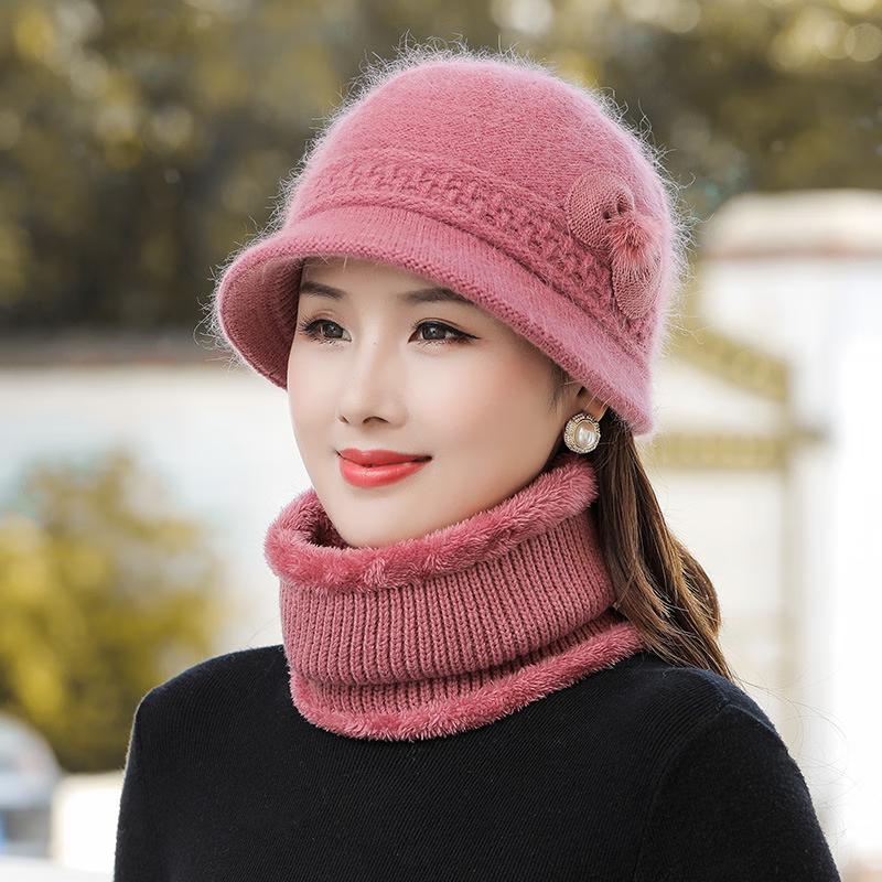 Women's Warm Bowknot Bucket Hat & Scarf Set