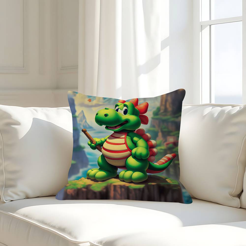 Yoshi Dinosaur Personalized Picture Text Home Decorative Pillows Household Gifts 45x45cm