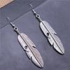 Women Vintage Drop Earrings Fashion Handmade Simple Design 2 Colors Feather Pendant Earrings