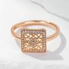 Unique Square Hollow Flower Ring For Women Fashion  Rose Gold Color With Natural Zircon Accessories Daily Fine Jewelry