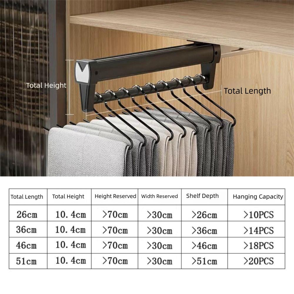 Aluminum Alloy Clothes Storage Rod Foldable Space Saving Extendable Hanging Multifunctional Extendable Drying Storage Rack