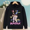Korean KPop Devil Hunter Cartoon Girl Hooded Sweatshirt Warm Children's Wave Fashion Casual Top Casual Girls' Clothing