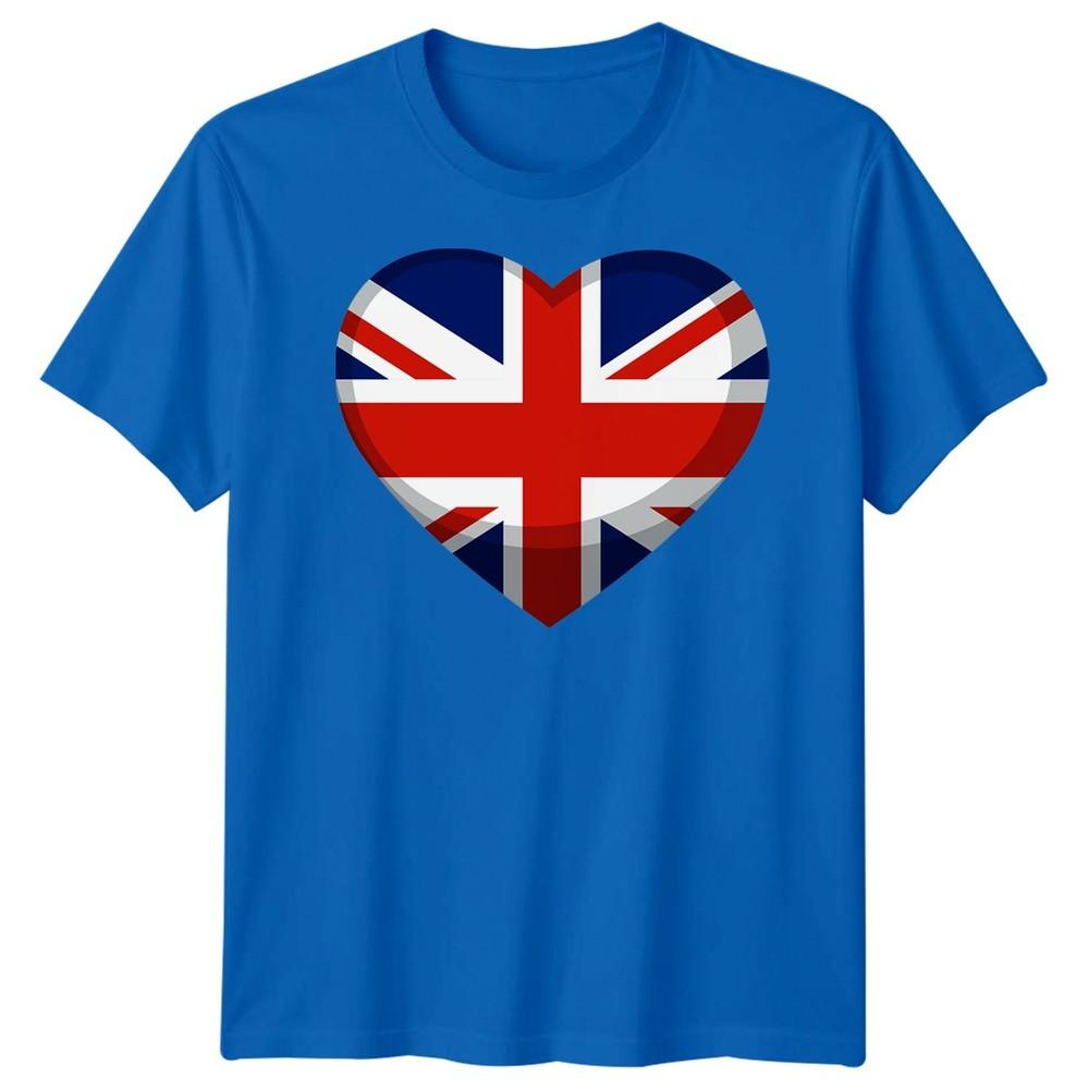 Union Jack TShirt Heart England UK Flag Tee Great Britain Shirt Adults Kids