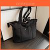 Trendy Urban Minimalist Canvas Tote Bag With Car Line Stitching 2024 New Korean Ins Style