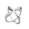 Lines Crossed Geometric Ring Adjustable for Fashionable Women and Trendsetters Personality Temperament Accessory