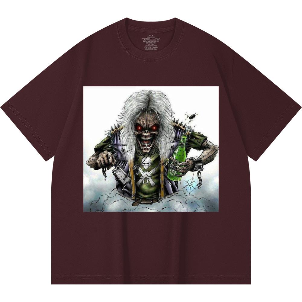 230 Gsm 100% Cotton Heavy Metal T-Shirt  Rock Band Popular Music Print Unisex Heavy Cotton T Shirt