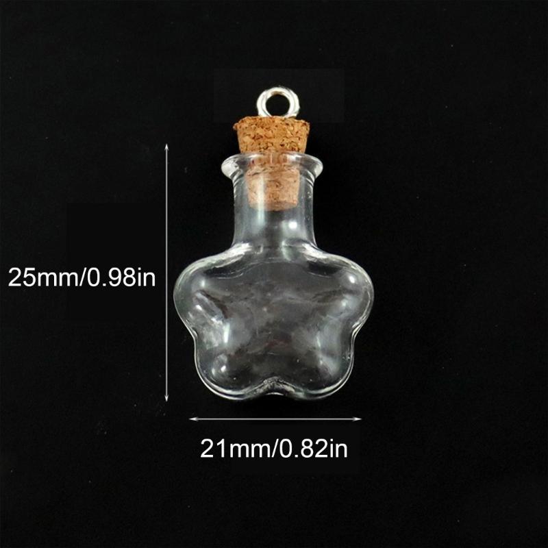 10pcs Clear Glass Containers Jars Bottles with Cork Tops Set For Creative Pendant Or Home Office Decorative Use
