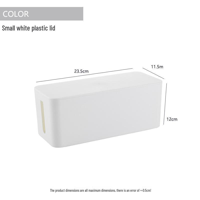 Minimalist Cable Management Box with Bamboo Lid