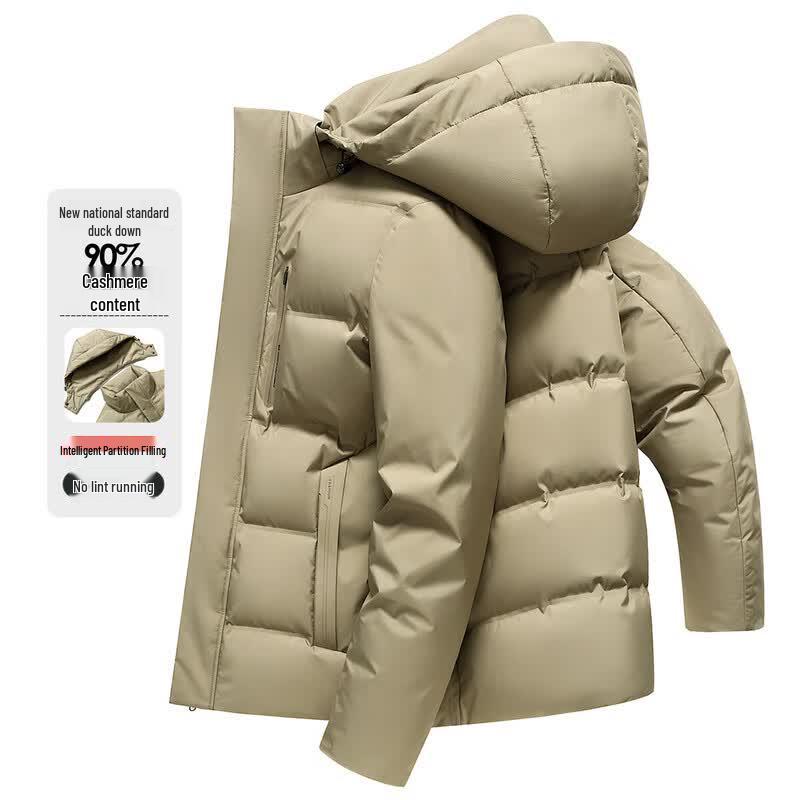 XueZhongFei Men s Graphene Lined Hooded Down Jacket XL