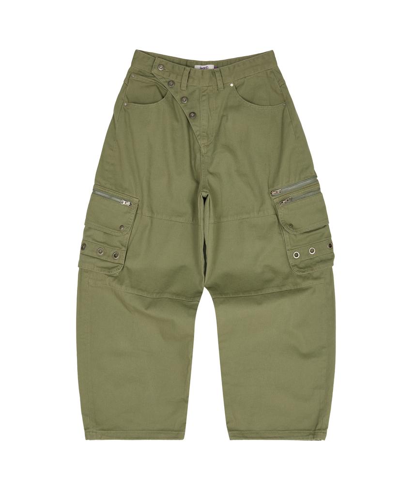 HOODHOOD Eyelet Cargo Pants Khaki