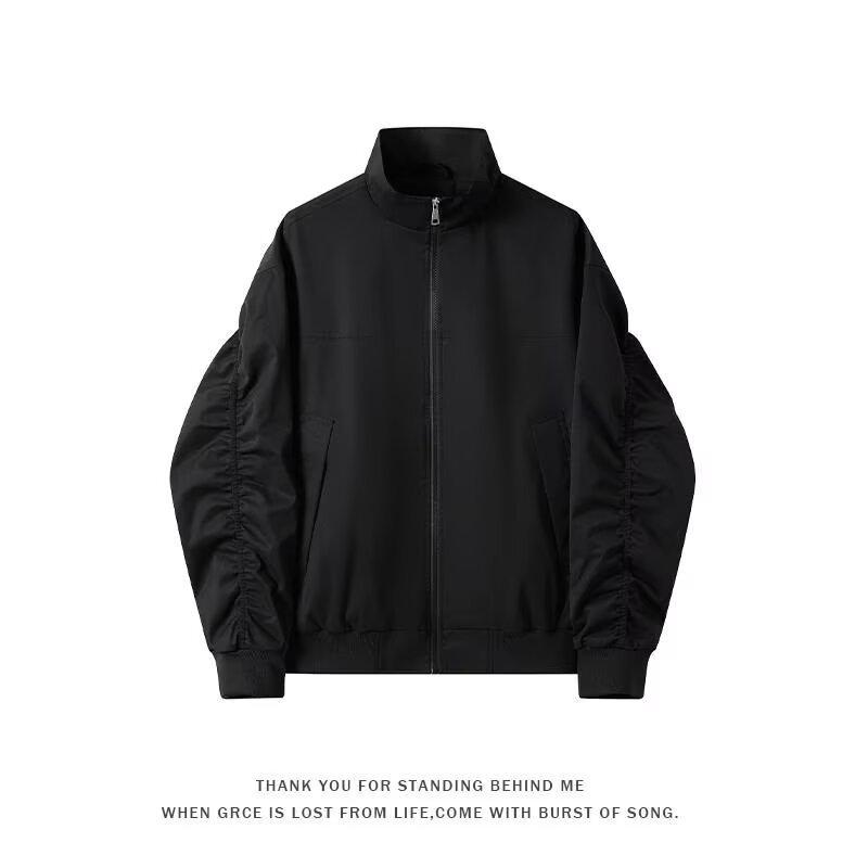 

Men s High-End Pilot Style Baseball Jacket for Spring and Autumn M чорний