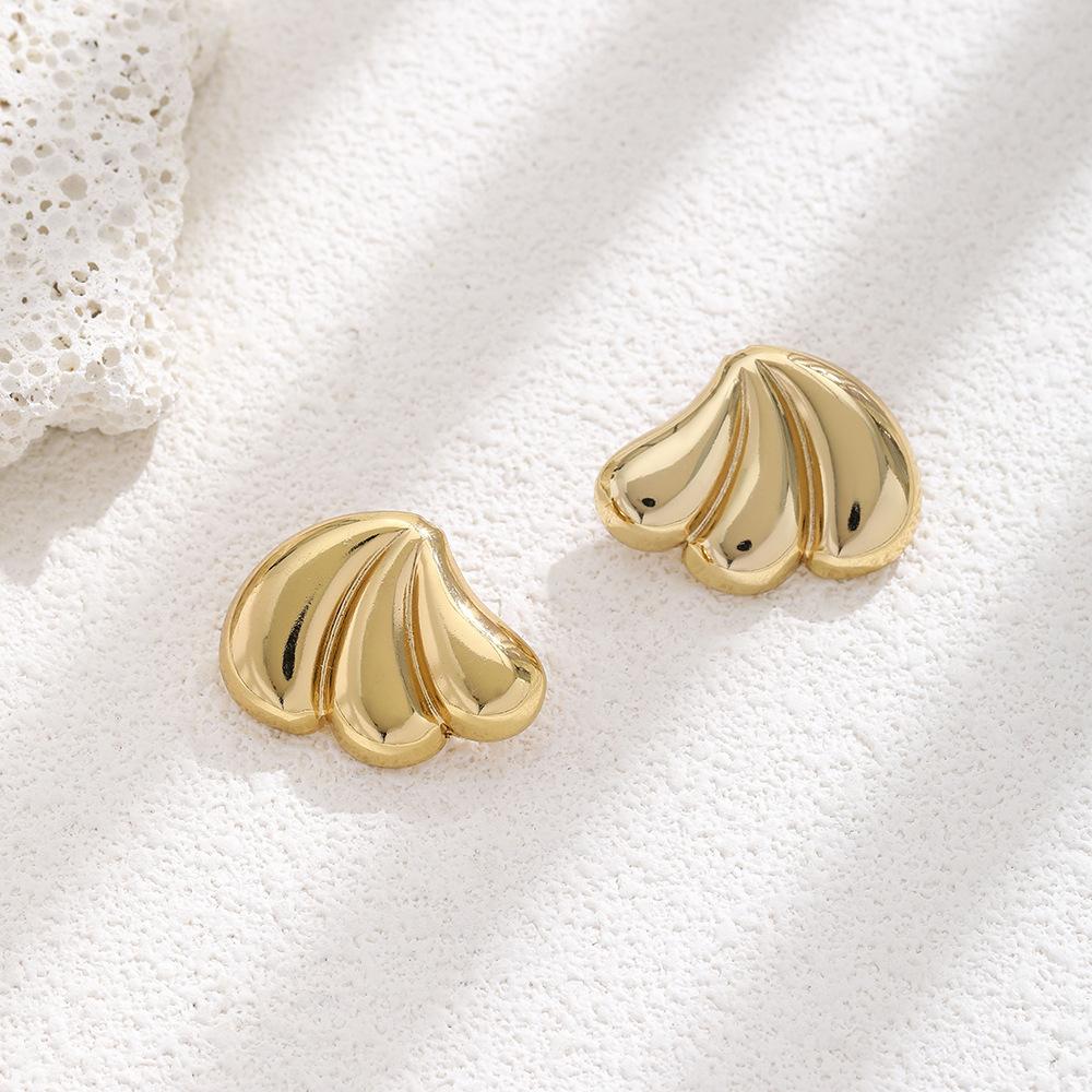 Exaggerated Geometric Texture Stainless Steel Stud Earrings Women'S Personality Niche Design Earrings Light Luxury High-End Earrings