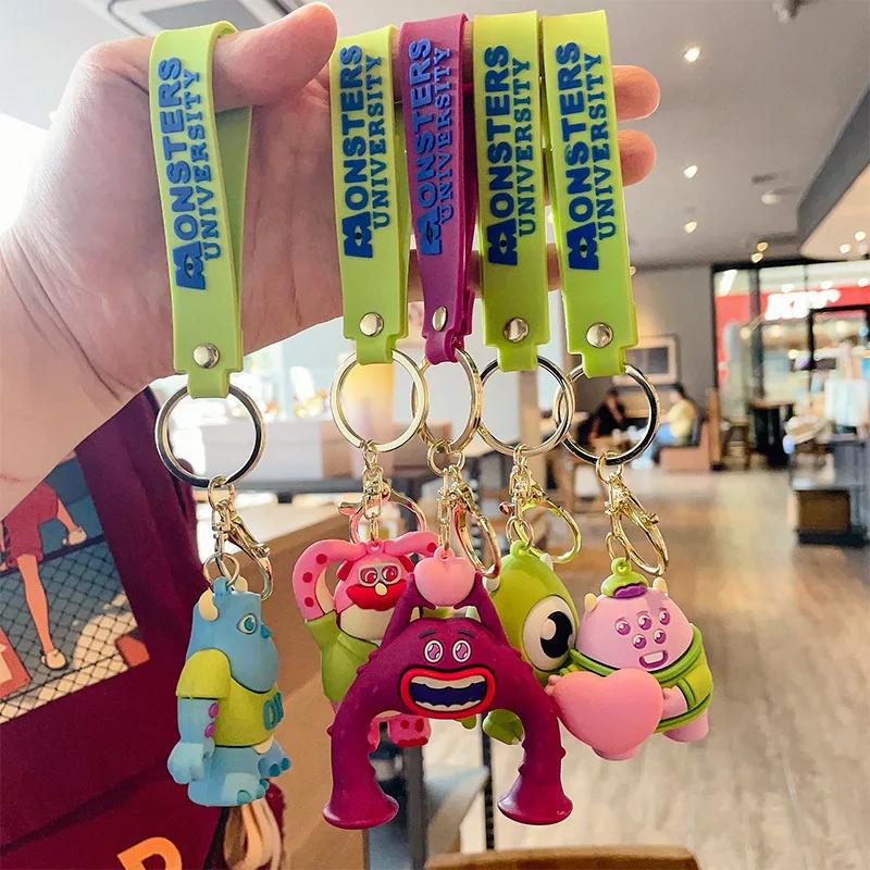 Monsters University DSN Keychains Mike Wazowski Sulley Key Ring Cartoon Figure Big Eyes Monster Keyring Toys Dolls Gift