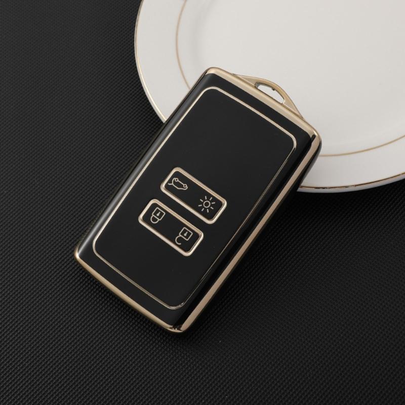 Waterproof Automotive Key Shell 4 Buttons Remote TPU Key Card Case Fob Cover Holder Modified Suitable for Espace/Tce/300