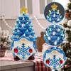 Blue Lighted Dwarf Decorations Christmas Tree Colorful Light Home Festivity Lighted Christmas Gnome Tree Resin Mini Glow