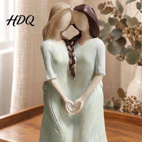 Angel Figurines for Home Decor Sister Figurines Hand Carved Resin Statue Living Room Unique Gifts Best Friends Bedroom Decor Heartwarming Friendship
