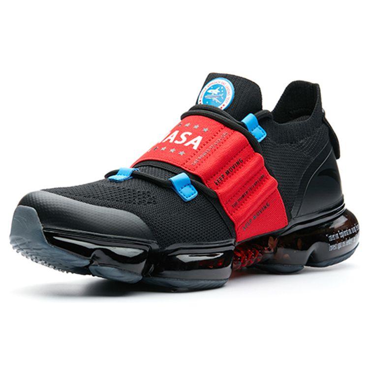 Anta Seeed Zero Boundary Cushioning Shock Absorption Non-Slip Wear-Resistant Breathable Low-Top Running Shoes Men Sneaker Black Red 91835509-2